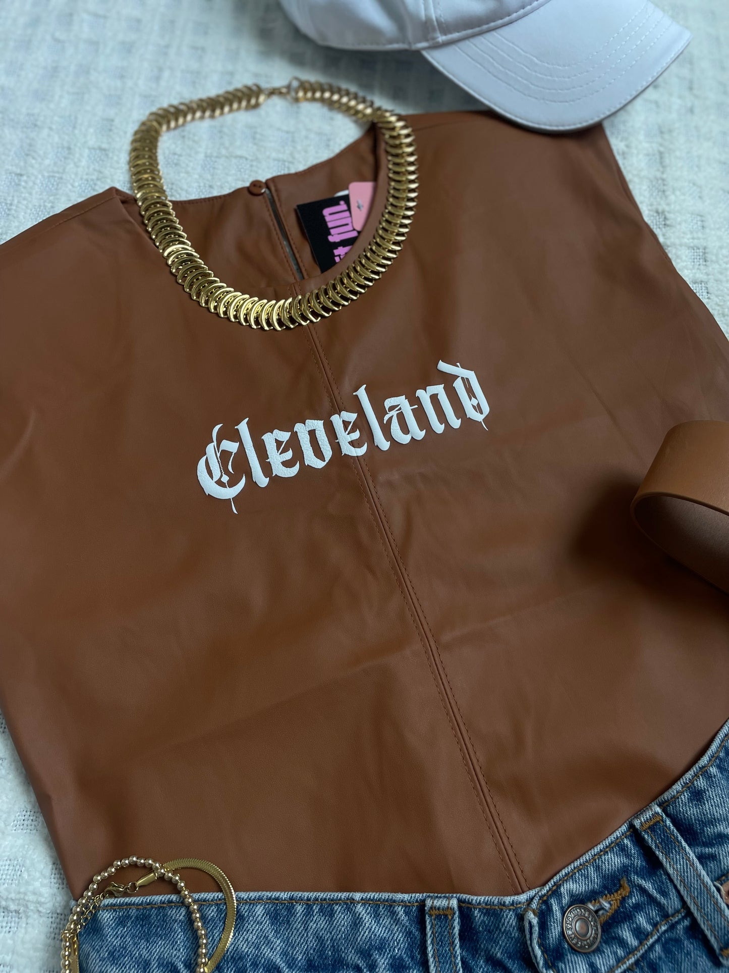 Faux leather Cleveland tank