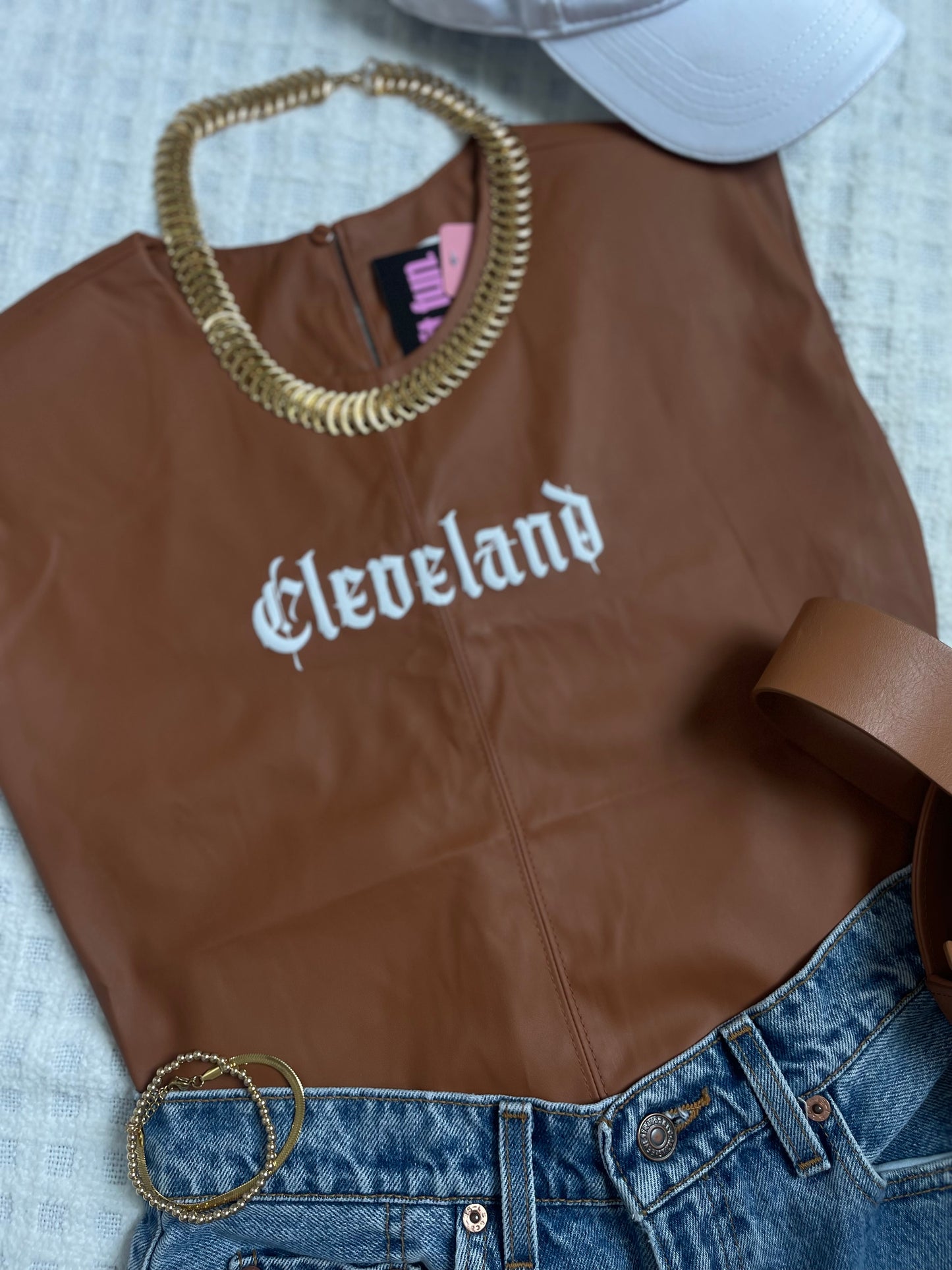 Faux leather Cleveland tank