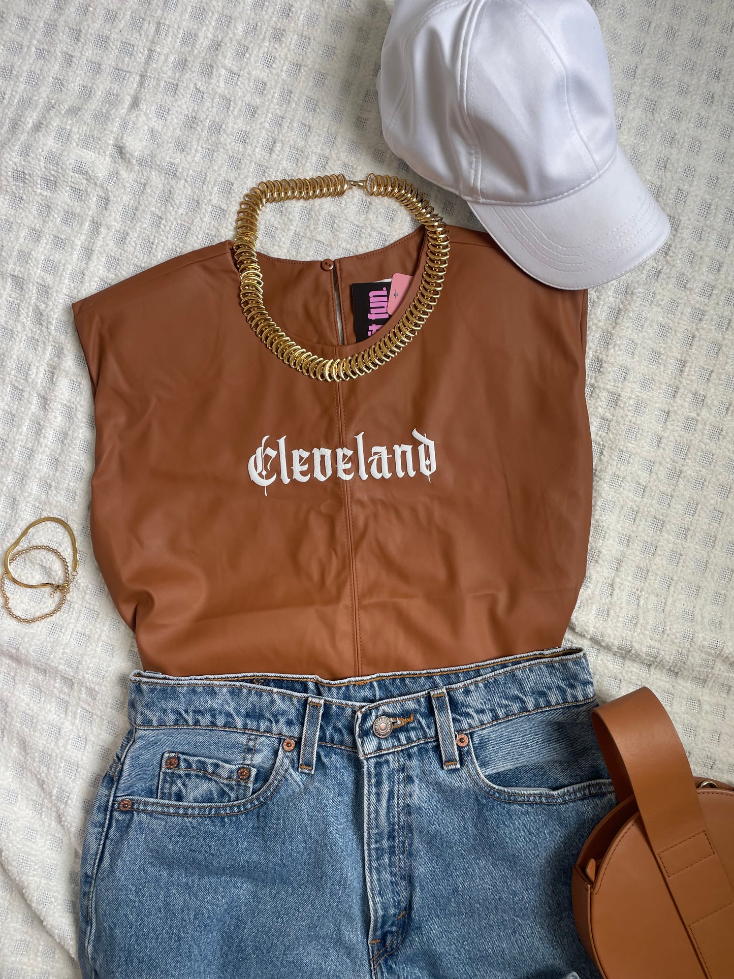 Faux leather Cleveland tank