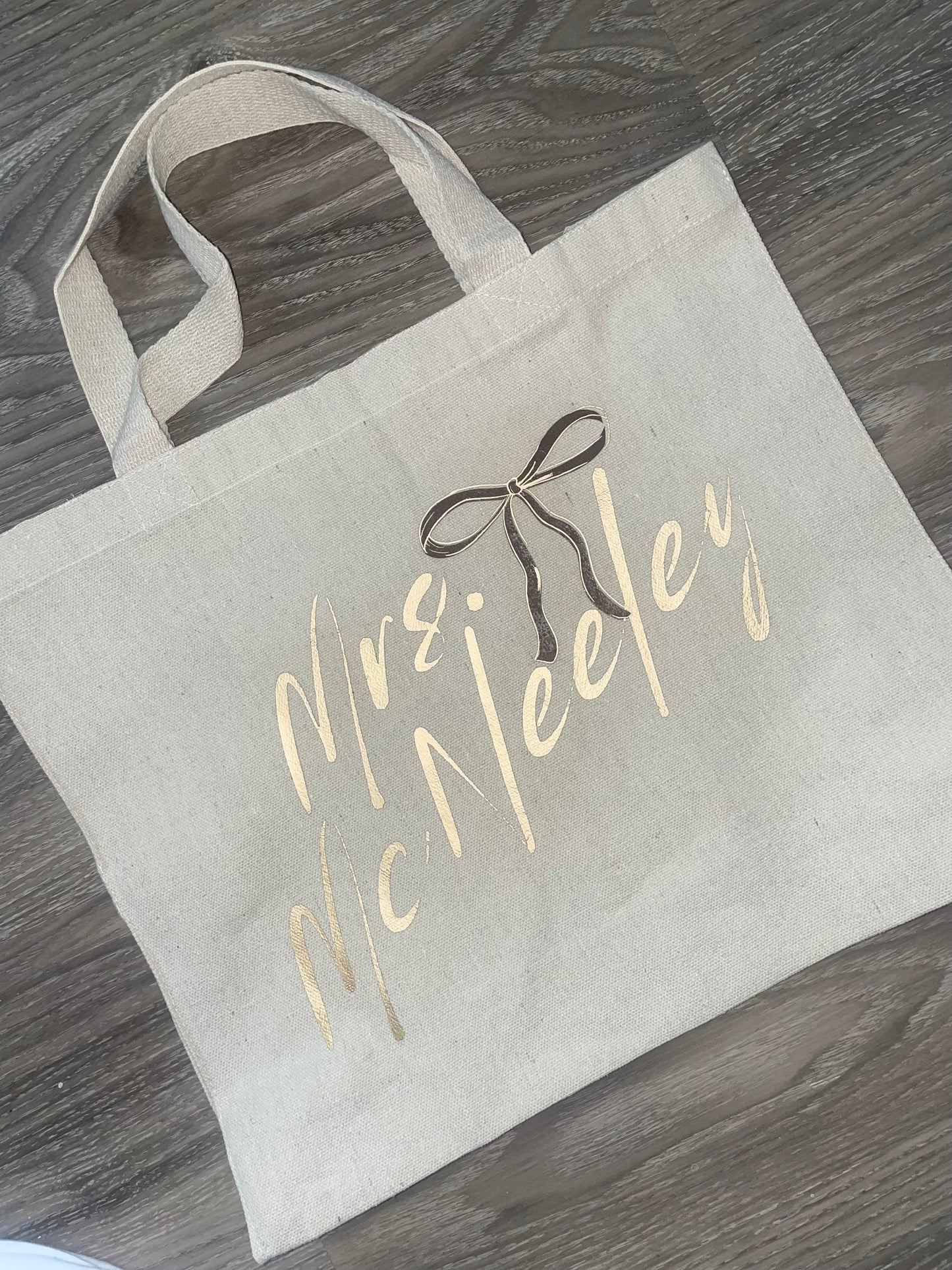 Custom Canvas Bridal tote (small)