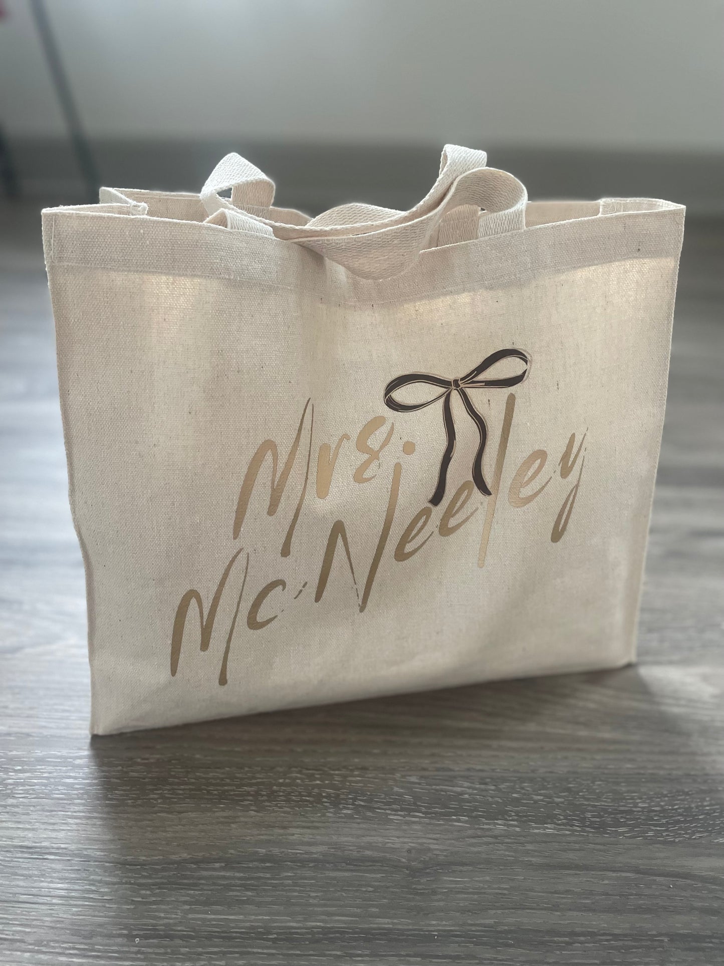 Custom Canvas Bridal tote (small)