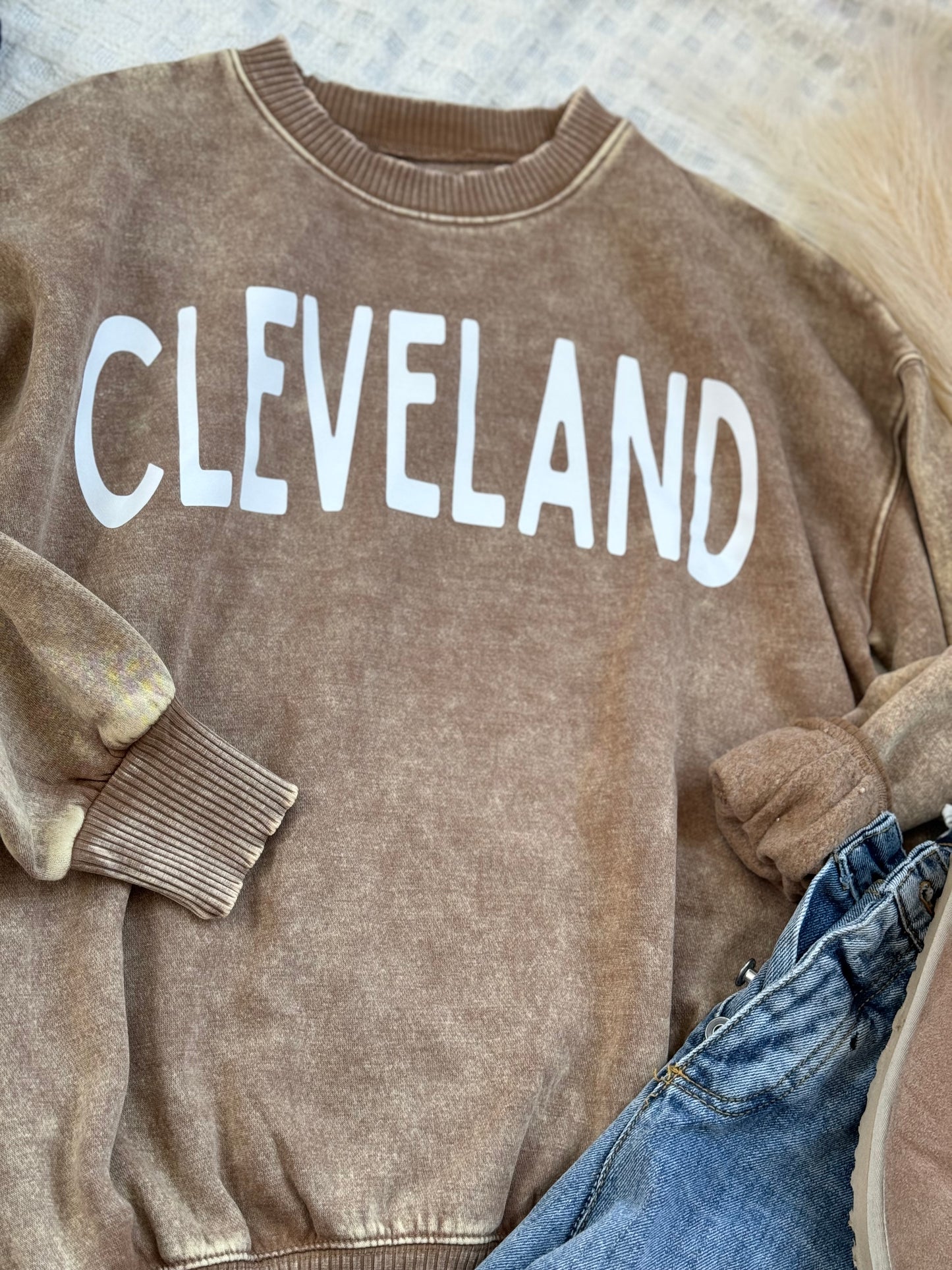 Vintage wash Cleveland Crewneck