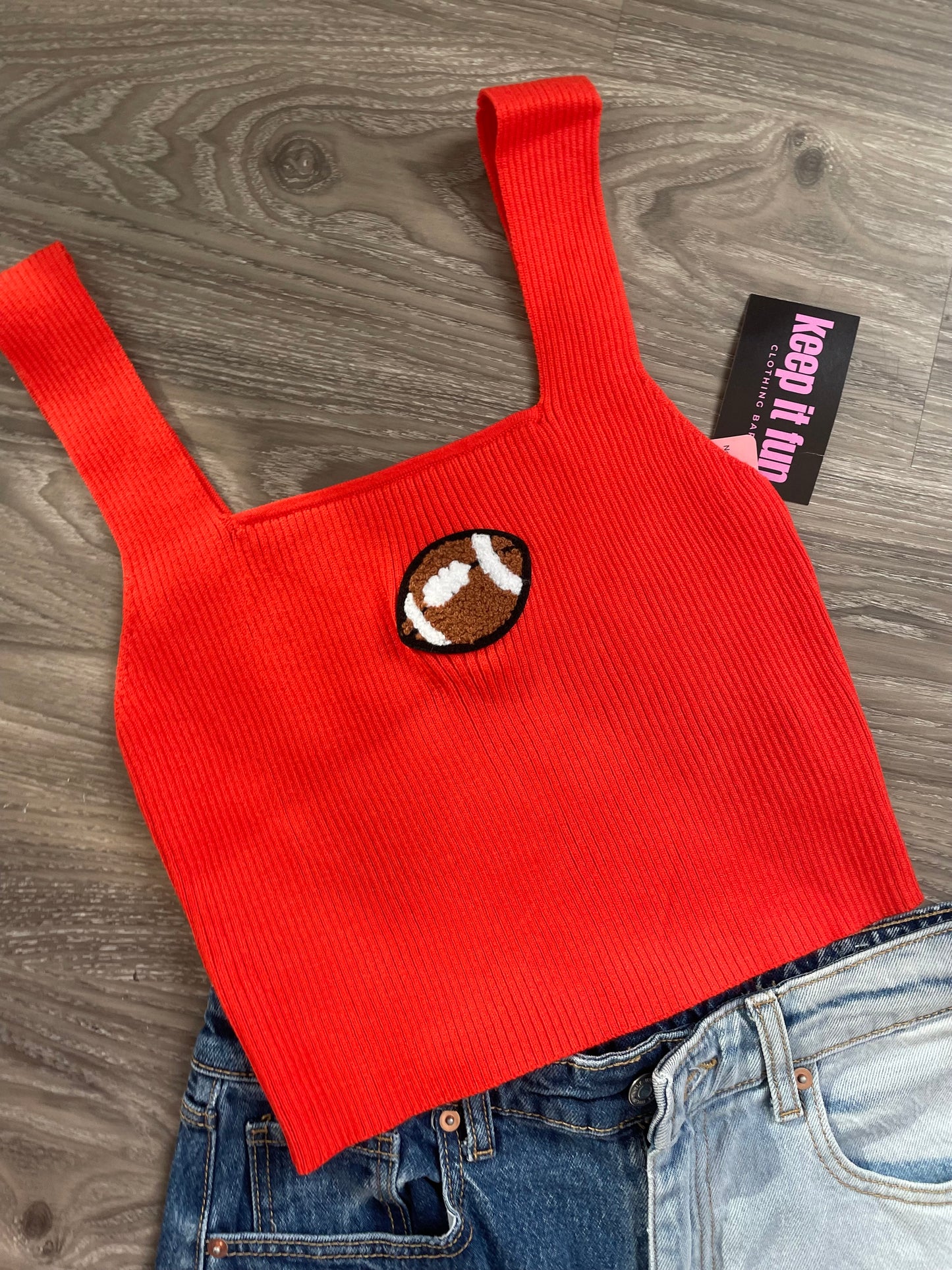 Football patch Knit Tank