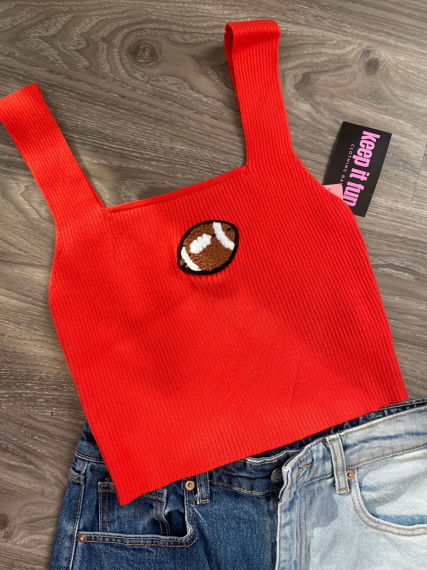 Football patch Knit Tank