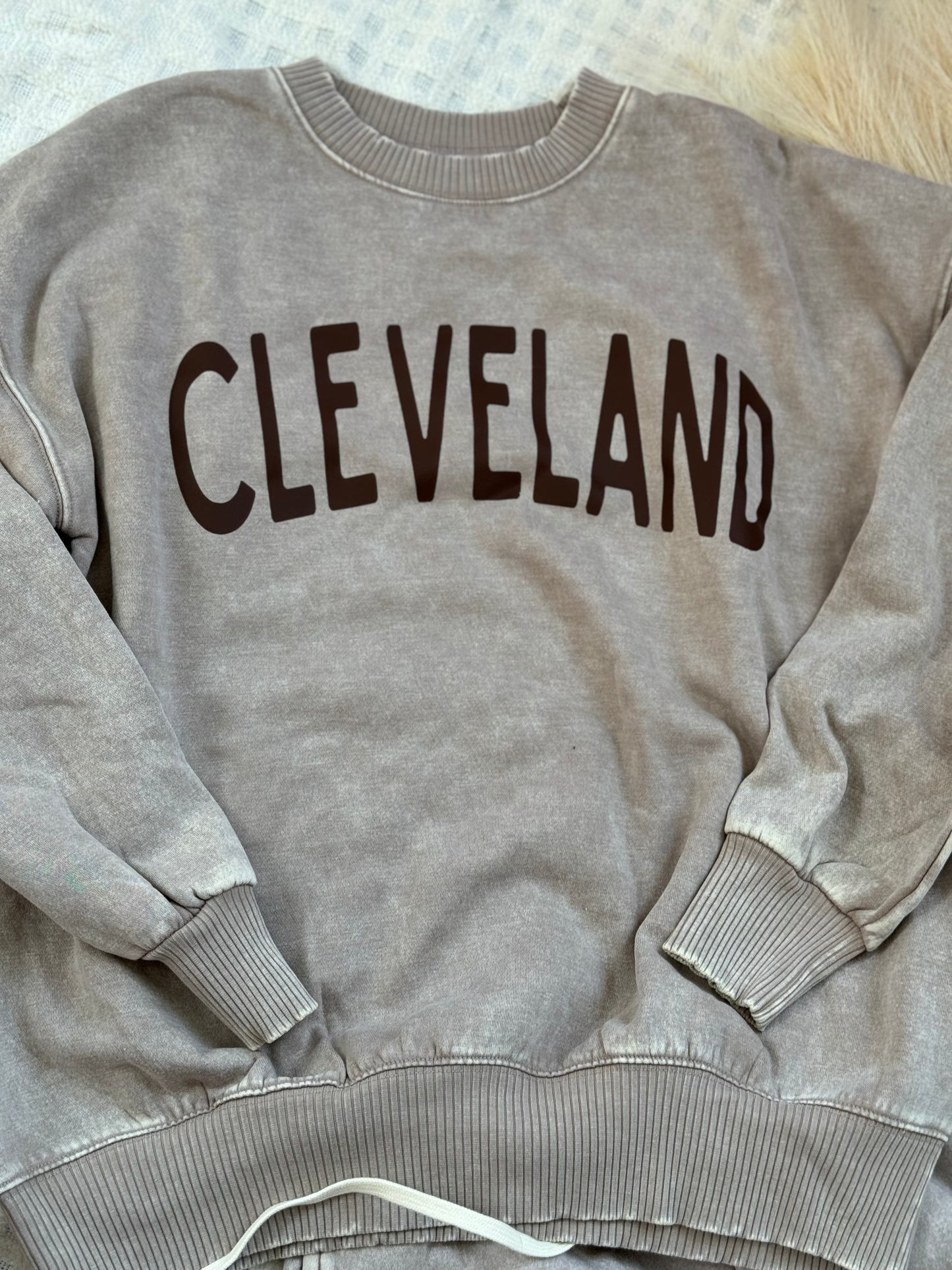 Vintage wash Cleveland Crewneck