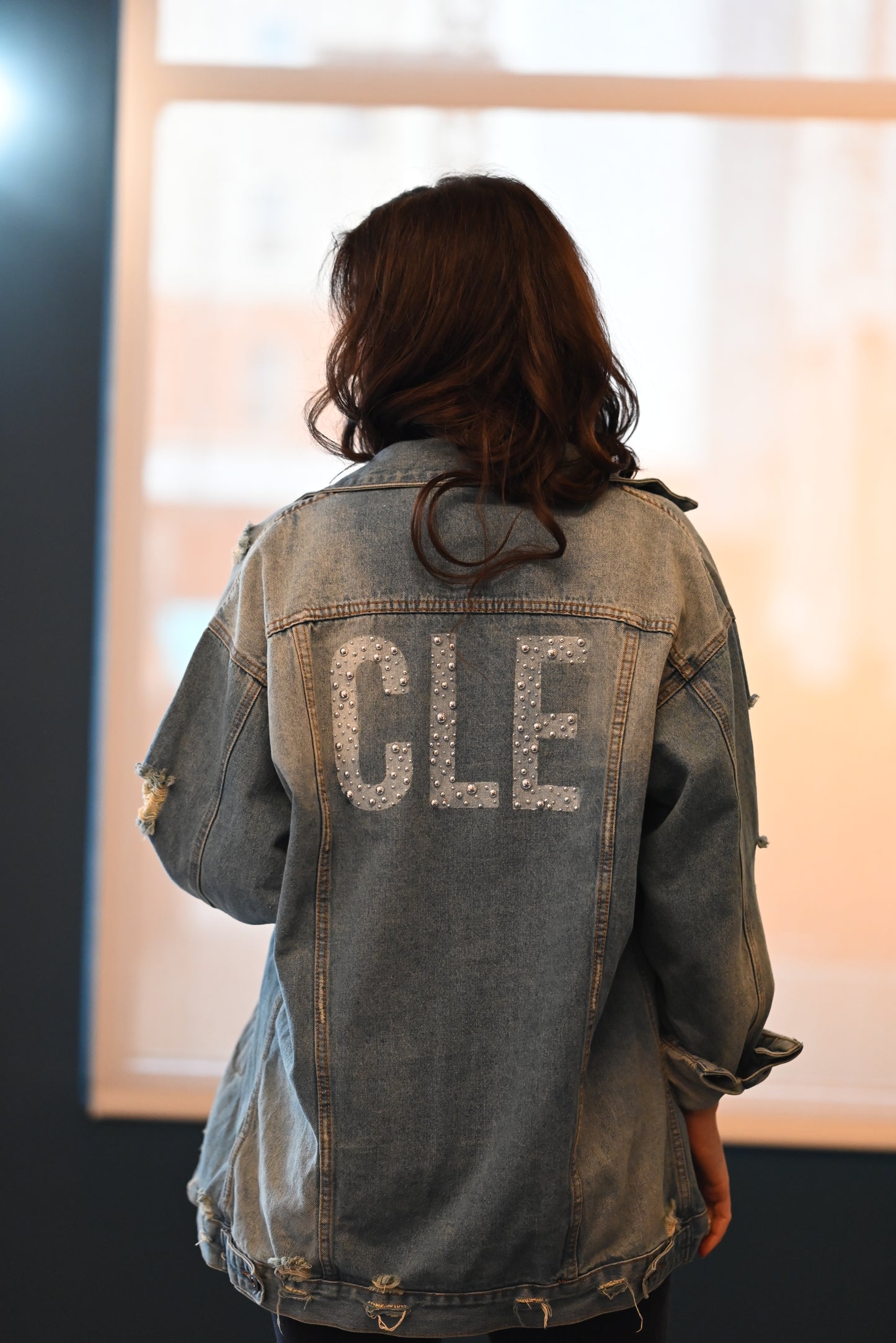 CLE Oversized, distressed denim Jacket