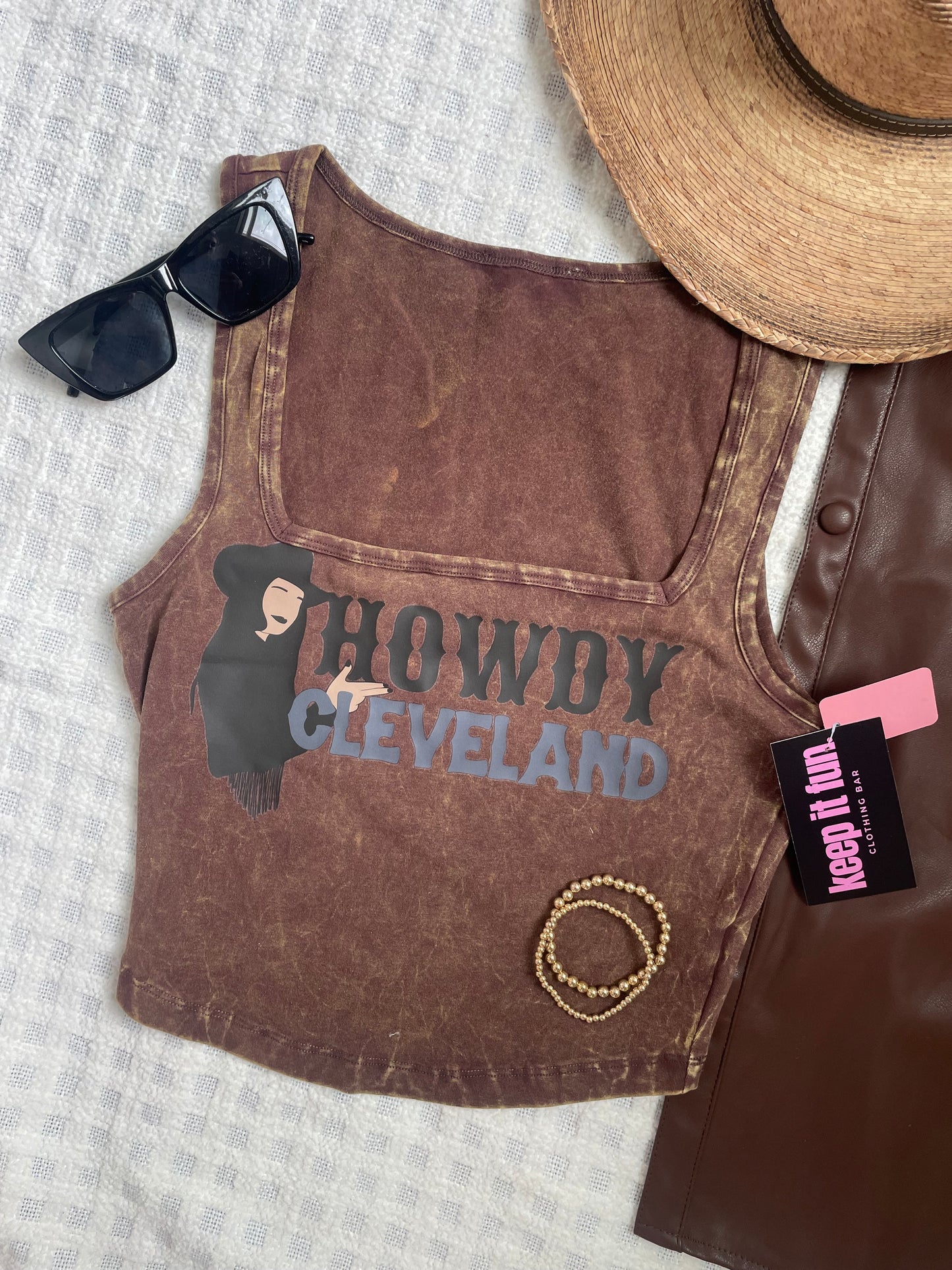 Howdy Cleveland crop tank