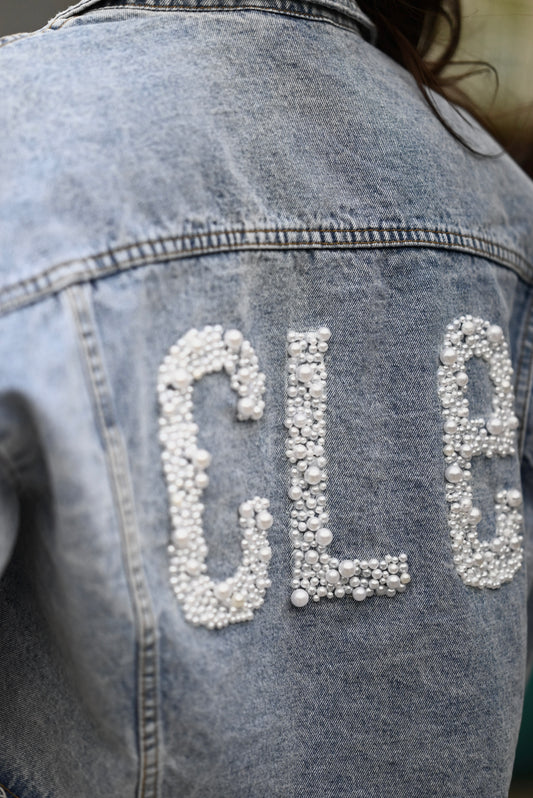 Pearly CLE denim jacket