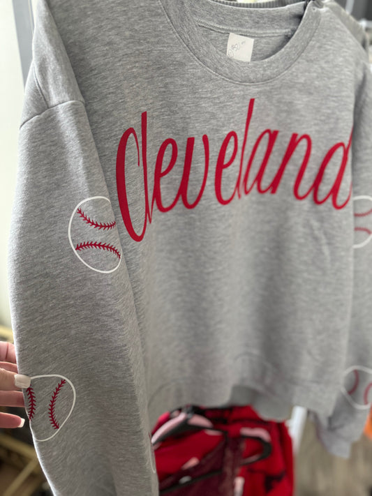 Cleveland Baseball Sleeve Crewneck