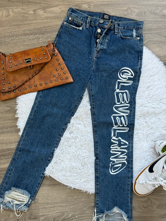 Graffiti Cleveland Denim Jeans