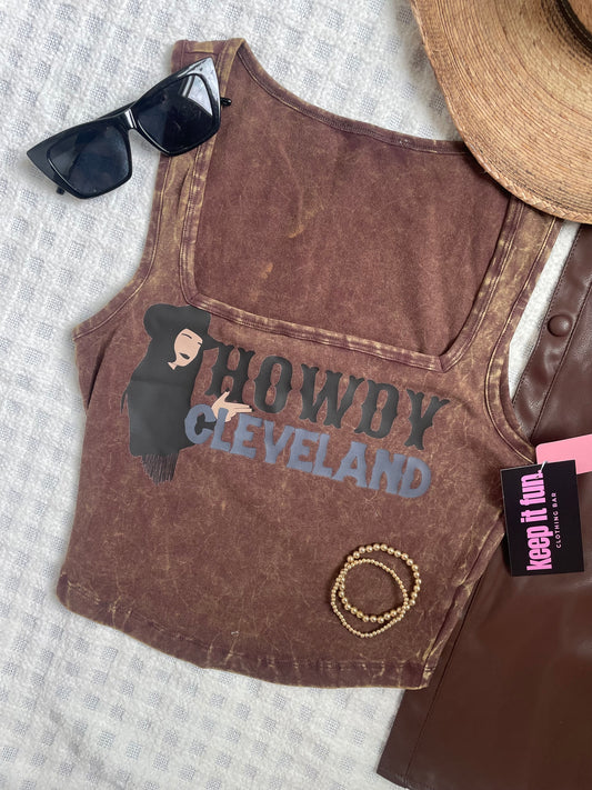 Howdy Cleveland crop tank