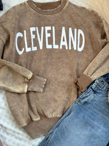 Vintage wash Cleveland Crewneck