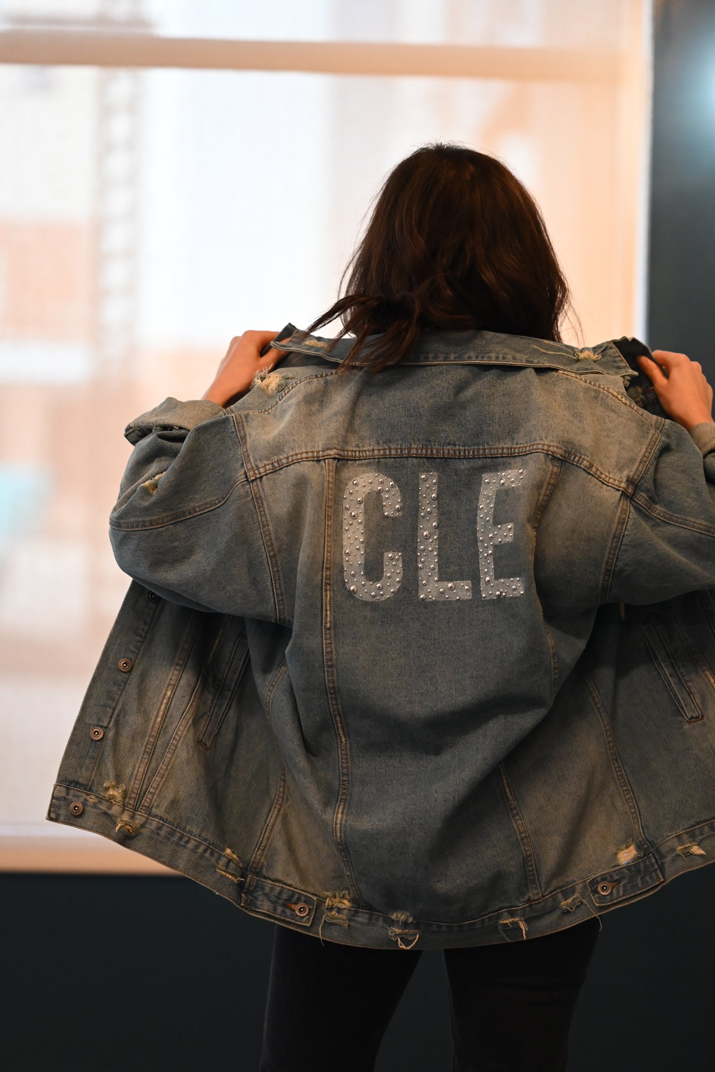 CLE Oversized, distressed denim Jacket