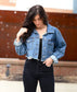 Distressed, Crop Denim Cleveland Jacket