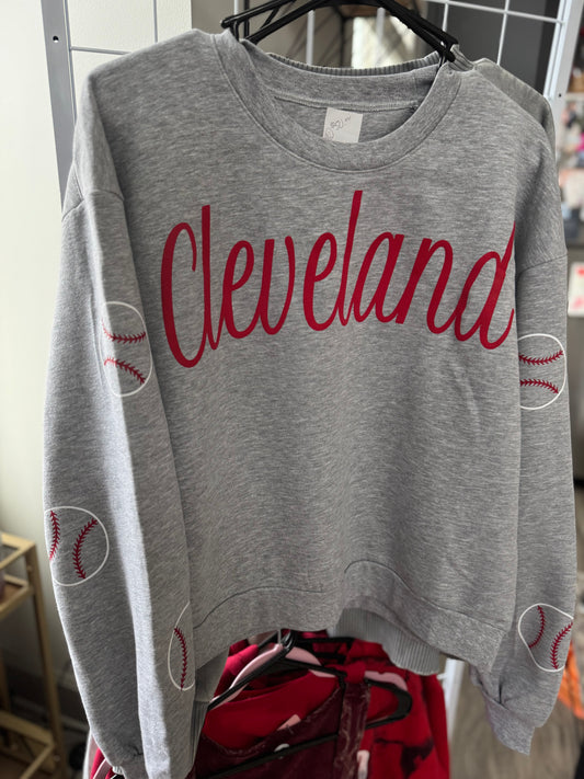 Cleveland Baseball Sleeve Crewneck