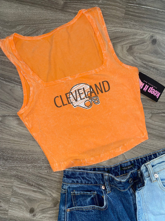 Cleveland football crop tank