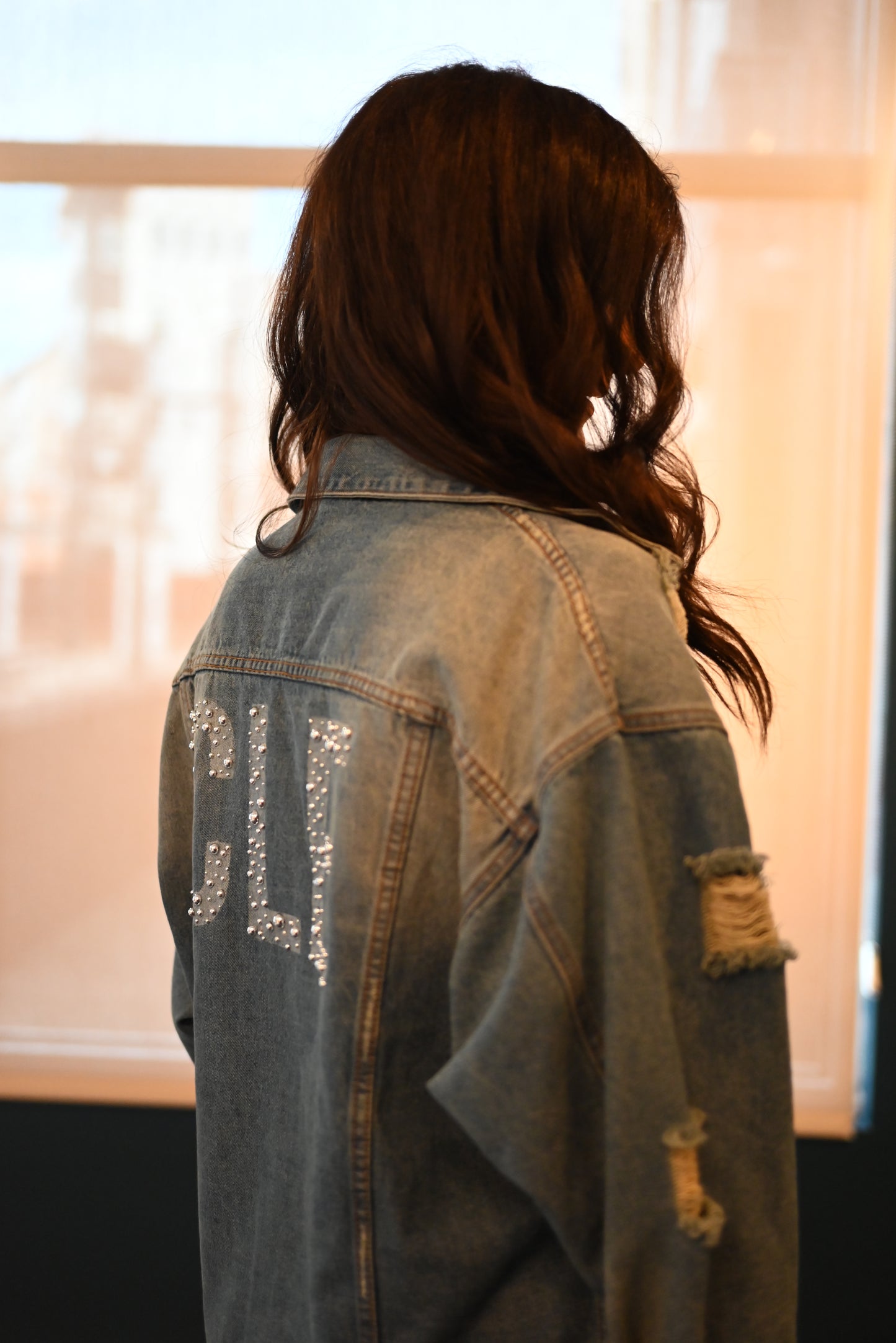 CLE Oversized, distressed denim Jacket