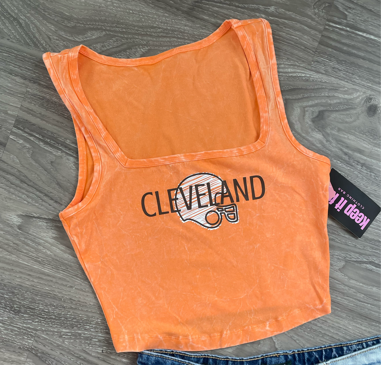 Cleveland football crop tank