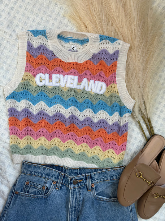 Girly swirly Cleveland tank