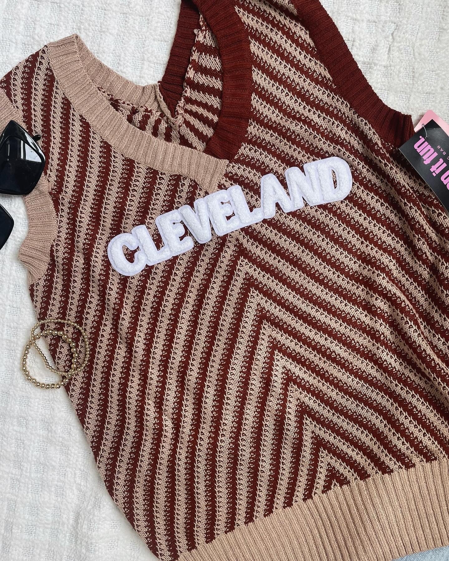 Brown striped Cleveland knit tank