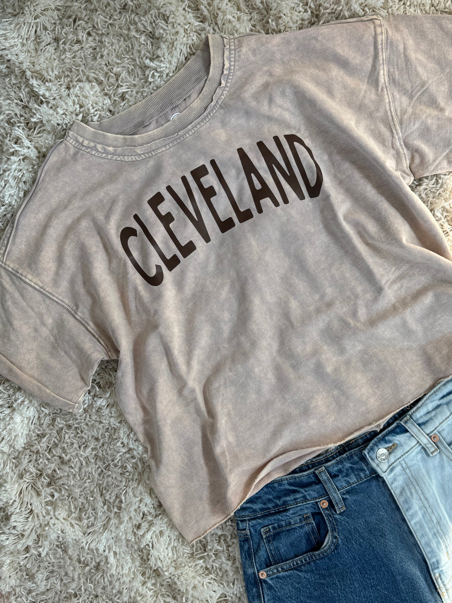 Vintage wash, Cropped Cleveland Tee