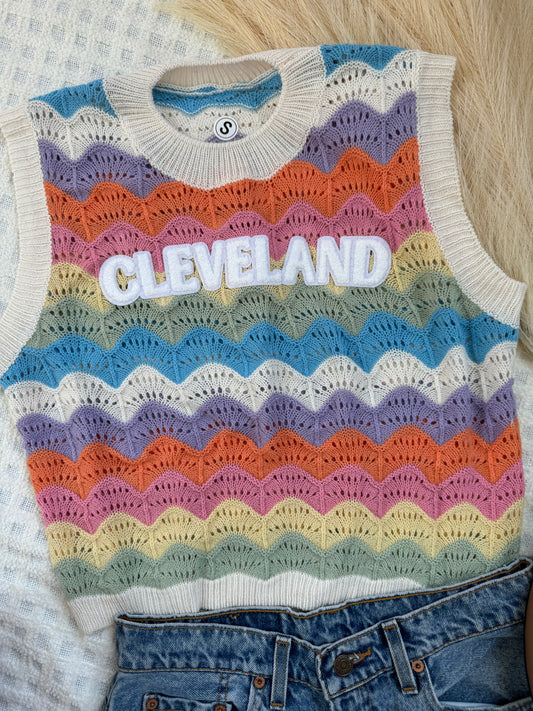 Girly swirly Cleveland tank