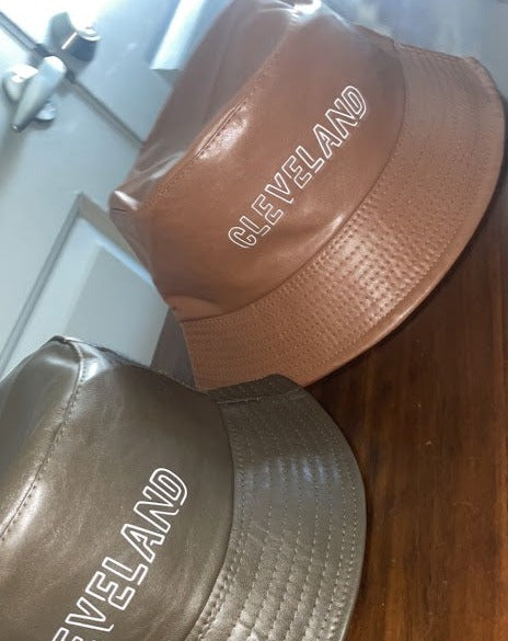 Cleveland Faux Leather Bucket Hat