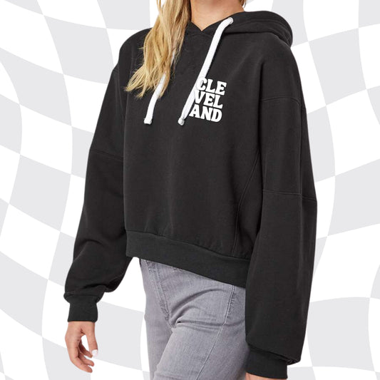 Women's Stacked Cleveland hoodie (black)